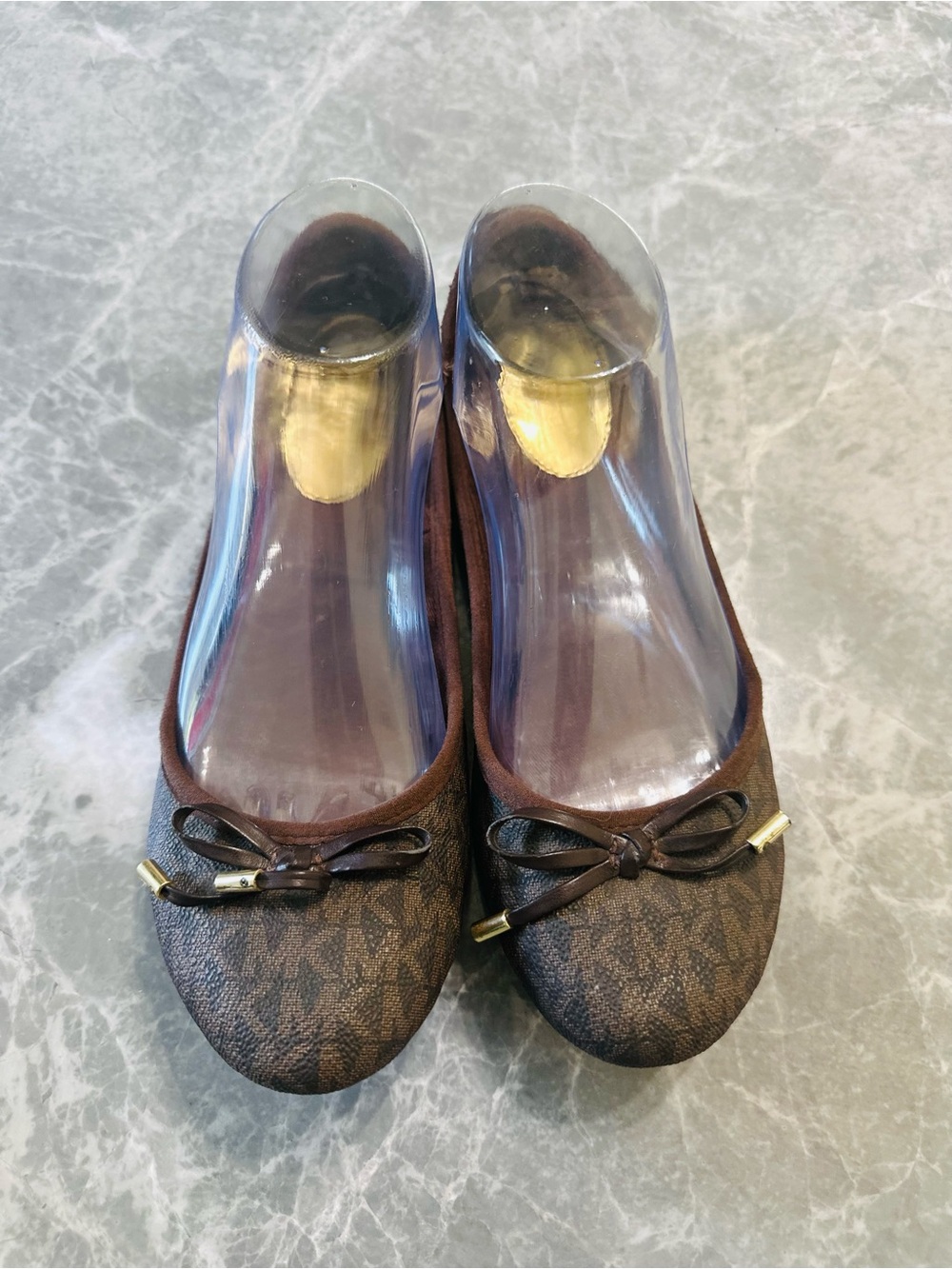 Michael Michael Kors Brown Flats All Over Logo Women's Size 7.5-8